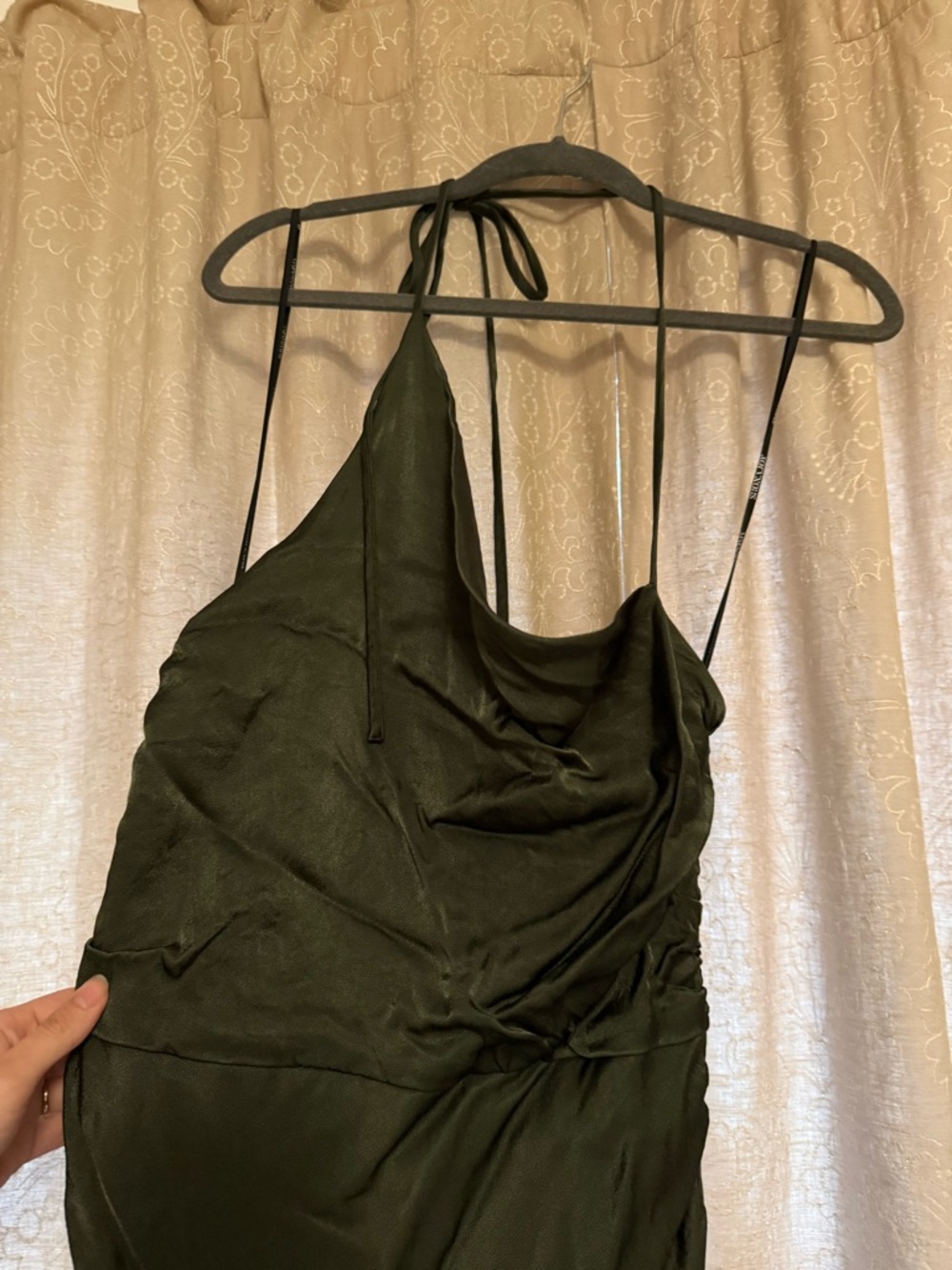 Shona Joy Giorgio Asymmetrical Satin Slip Midi Dress - Picture 4 of 7
